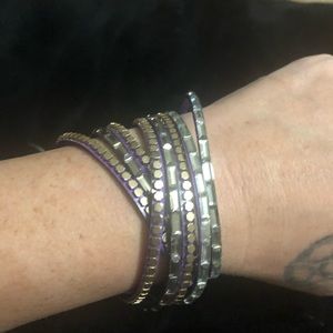 Double wrap purple jewel bracelet